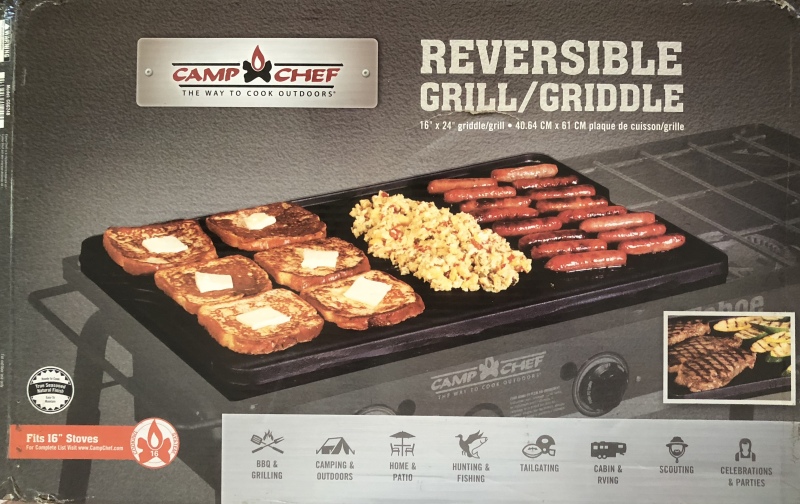 Camp Chef 24 Reversible Pre-Seasoned Cast Iron Grill/Griddle